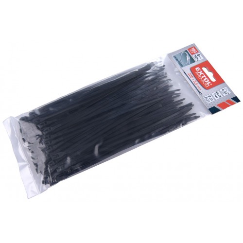 EXTOL PREMIUM pásky sťahovacie na káble EXTRA, čierne, 200x3,6mm, 100ks, nylon PA66 885623