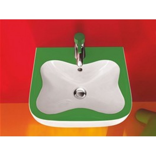 LAUFEN Florakids Umývadielko pre deti 45x41 cm, s otvorom pre batérie, zelené