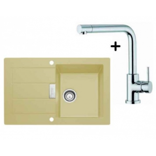 Franke SET T2 tectonitový drez SID 611-78 kávová + drezová batéria FN 0147