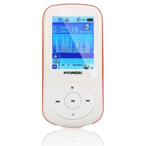 HYUNDAI MPC 401 FM MP3 / MP4 Prehrávač 8 GB, biely - oranžový prúžok HYUNDAI MPC 401 FM MP3 / MP4 Prehrávač 8 GB, biely - oranžový prúžok