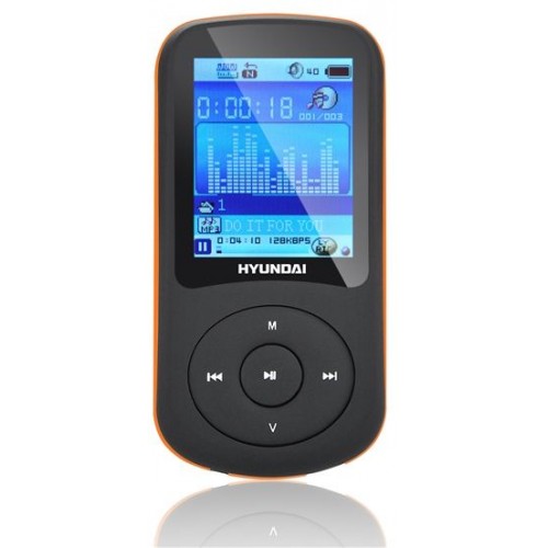 HYUNDAI MPC 401 FM MP3 / MP4 Prehrávač 8 GB, čierny - oranžový prúžok