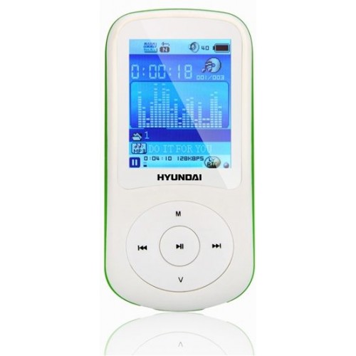 HYUNDAI MPC 401 FM MP3 / MP4 Prehrávač 2 GB, biely - zelený prúžok HYUNDAI MPC 401 FM MP3 / MP4 Prehrávač 2 GB, biely - zelený prúžok