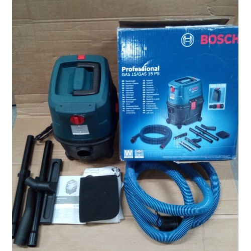 BAZÁR BOSCH GAS 15 vysávač 1100 W, poloautomatický oklep 0.601.9E5.000 POUŽITÝ TOVAR!