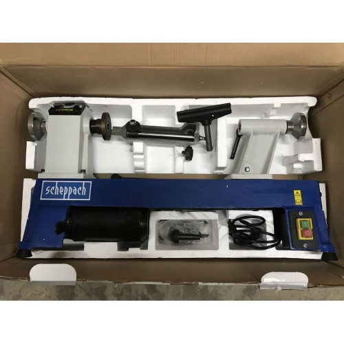 VÝPREDAJ SCHEPPACH DMT 460 T sústruh na drevo 230V, ODLOMENÝ PLAST, NEOVPLYVŇUJÚ FUNKCIU !