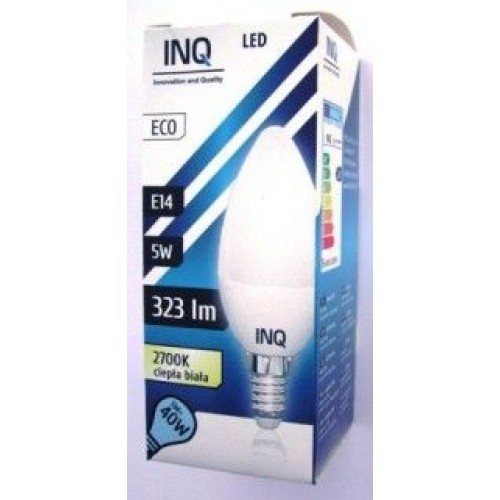 INQ LED žiarovka, E14svíč.5W B37, teplá biela IN712261 INQ LED žiarovka, E14svíč.5W B37, teplá biela IN712261