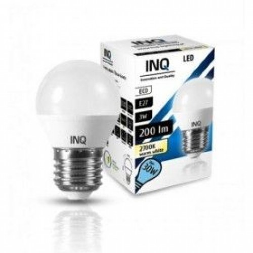 INQ LED žiarovka, E27 ilum.3W P45, teplá biela IN712292