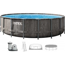 INTEX GREYWOOD PRISM FRAME Okrúhly bazén 549 × 122 cm s kartušovou filtráciou 12V 26744GN