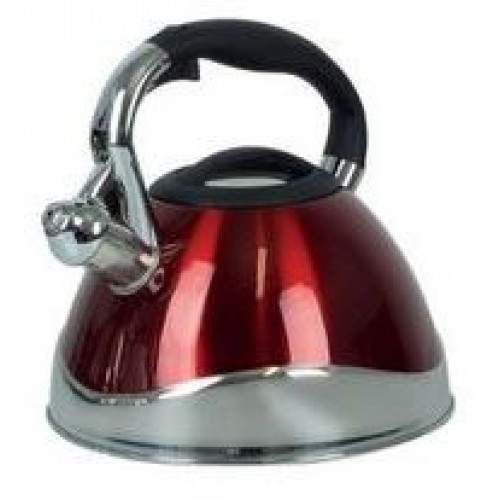 KELA Kanvica pískacie Varus, nerez 3 l, červená KL-11658