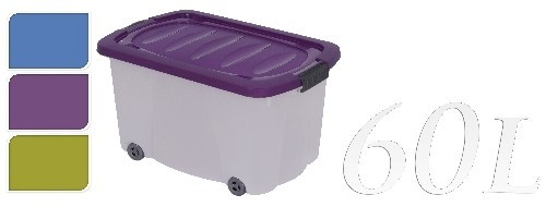KAISERHOFF roluje úložný plastový box s klip vekom 60 l 59x38x44, KO-890274zele