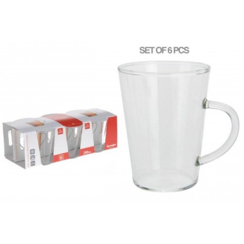 KAISERHOFF Hrnček z varného skla 250ml 6ks KO-893214 KAISERHOFF Hrnček z varného skla 250ml 6ks KO-893214