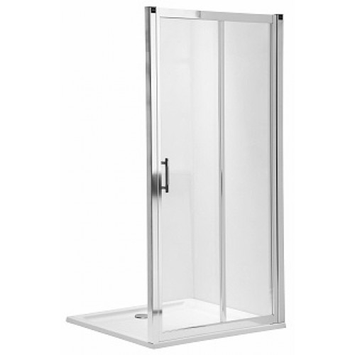 KOLO Geo-6 posuvné dvere 100 cm do niky alebo k bočnej stene, číre/strieborná GDRS10222003