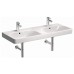 KOLO Traffic dvojumývadlo 120 cm, pravouhlé, s 2 otvormi pre batériu, s prepadom L91521000
