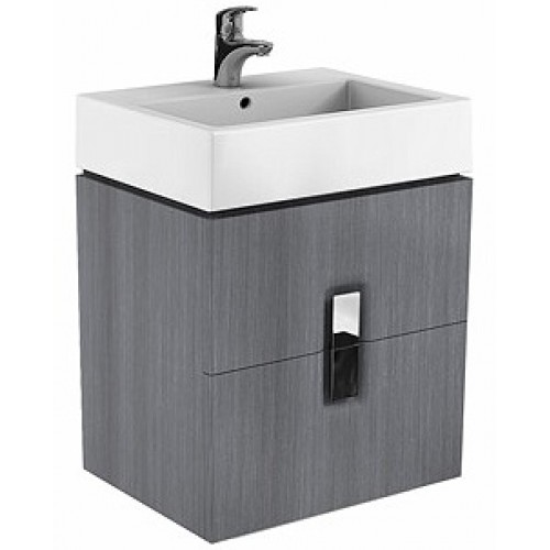 KOLO Twins skrinka pod umývadlo 60 cm, závesná, s 2 zásuvkami, strieborný grafit 89493000