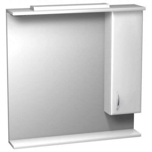 INTEDOOR KLASIK zrkadlová stena 80x80 cm s osvetlením pravá biela ZS 80 P 01