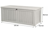 KETER ROCKWOOD 570L Záhradný úložný box 155 x 72,4 x 64,4 cm, krémová 17197729