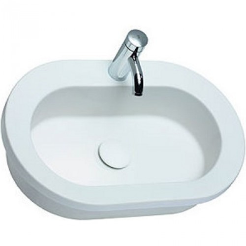 KOLO Cocktail umývadlo oválne 65 cm, zápustné, s otvorom pre batériu, Reflex L31865900