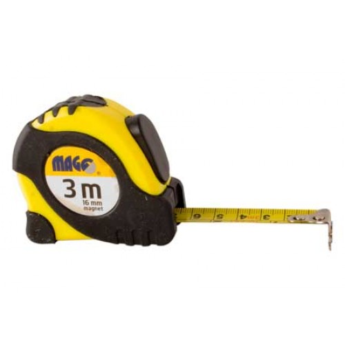 Zvinovací meter 3 mx 16mm guma / plast, magnet LAND03 Zvinovací meter 3 mx 16mm guma / plast, magnet LAND03