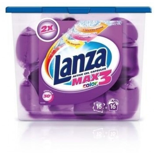 Lanza MAX3 Color gélové kapsule na pranie farebnej bielizne 16 ks