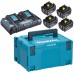 Makita 197626-8 sada batérie 4xBL1850B + dvojnabíjačka DC18RD + Makpac 3