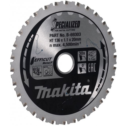 Makita B-69303 TCT Pílový kotúč Efficut, kov 136mm 30T= old B-60303
