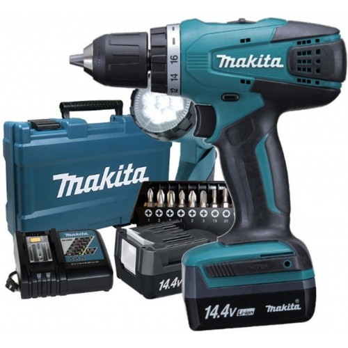 Makita DF347DWLX1 Aku vŕtací skrutkovač s lampou a prísluš. 2x aku Li-ion 14,4V/1,5Ah