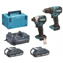 Makita DLX2577V01 Akumulátorová sada DDF490+DTD158 Li-ion LXT (2×2,0 Ah/18V), Makpac