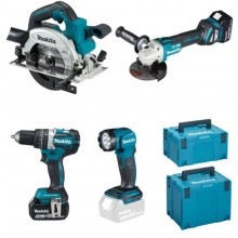 Makita DLX4154TJ Aku sada DHP484+DGA513+DHS661+DML815+(2x18V/2x5,0Ah)+(2x MAKPAC)