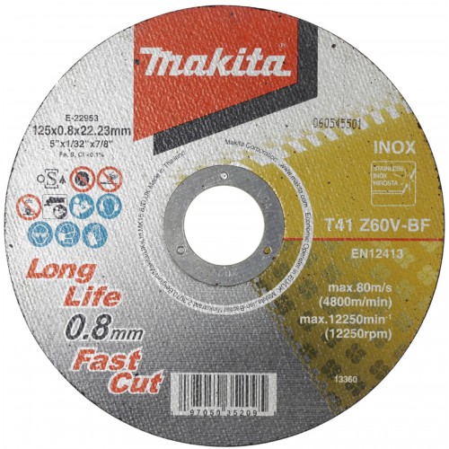Makita E-22953 Rezný kotúč , extra tenký 125x0.8x22.23mm Makita E-22953 Rezný kotúč , extra tenký 125x0.8x22.23mm
