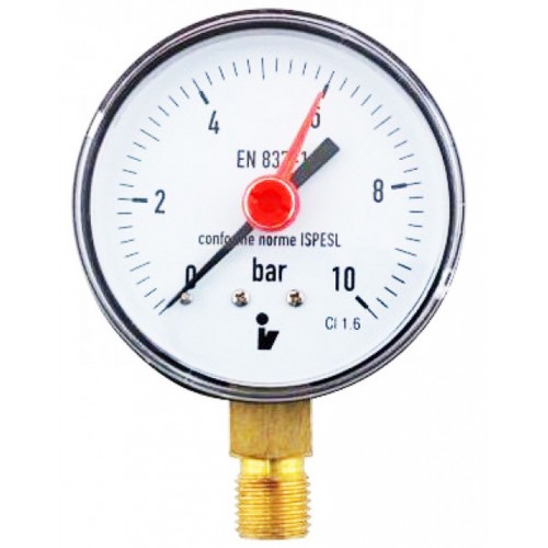 Manometer 0-10 bar spodný D 50 Manometer 0-10 bar spodný D 50