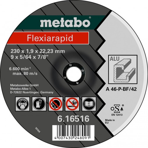 Metabo Flexiarapid Rezný kotúč 125 x 2,5 x 22,23 hliník, TF 41 616513000