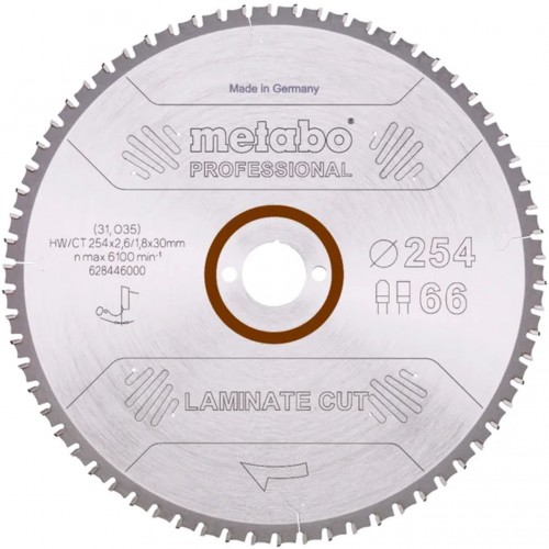 Metabo Pílovu list "laminate cu - professional", 254x30 Z66 FZ/TZ 0° 628446000 Metabo Pílovu list "laminate cu - professional", 254x30 Z66 FZ/TZ 0° 628446000