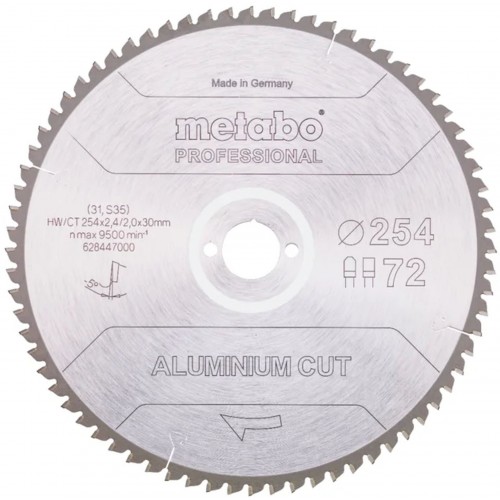 Metabo Pílový list "aluminium cut - professional" 254x30 Z72 FZ/TZ 5°neg 628447000