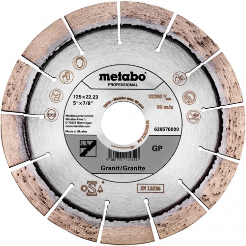 Metabo Diamantový rezný kotúč 125x22,23mm, "GP", žula "Profesionál" 628576000