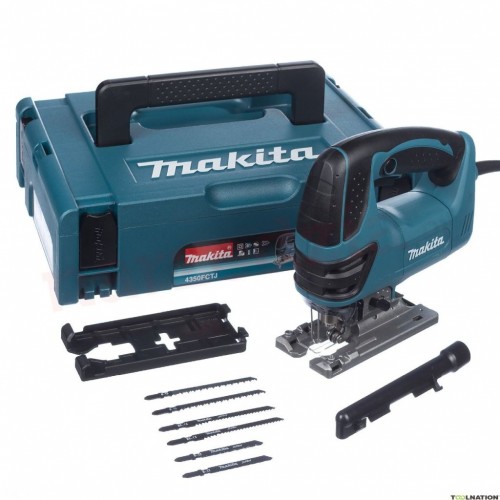 BAZÁR Makita 4350FCTJ Priamočiara píla (720W), POŠKRÁBANÝ KUFR, BEZ MANUALU!!