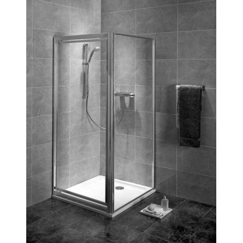 KOLO Akord Krídlové dvere 90 do niky, k bočnej stene číre/strieborná RDRP90222005