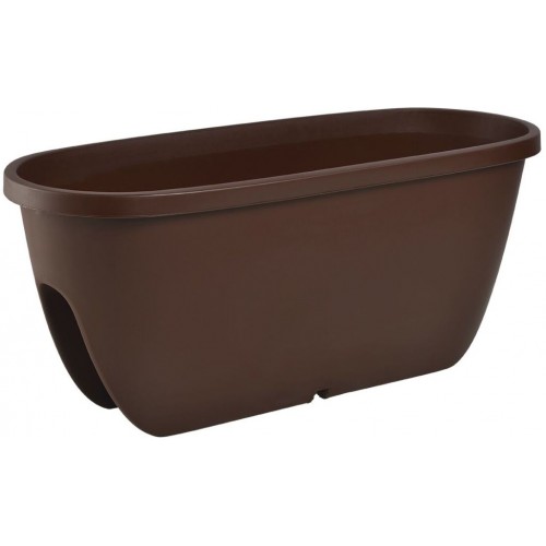 PLASTKON Balkónový kvetináč Balconia OVI na zábradlie 60 cm hnedá