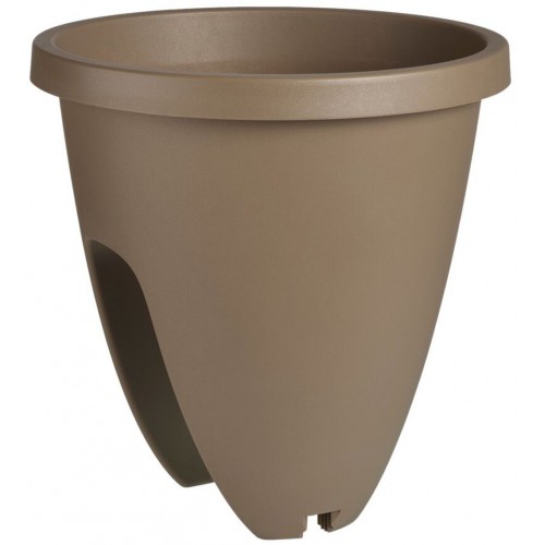 PLASTKON Balkónový kvetináč Balconia OVI na zábradlie 26 cm taupe