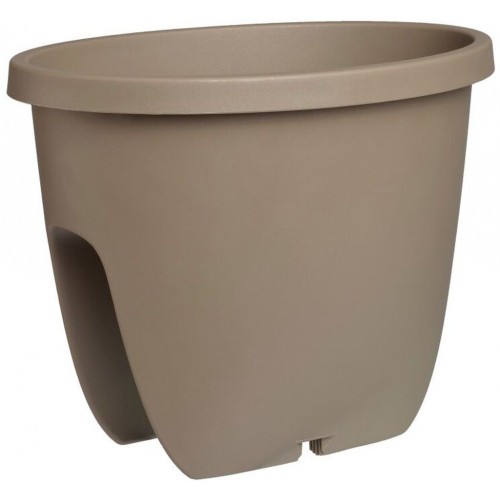 PLASTKON Balkónový kvetináč Balconia OVI na zábradlie 30 cm taupe