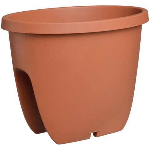 PLASTKON Balkónový kvetináč Balconia OVI na zábradlie 30 cm terakota