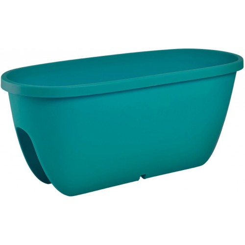 PLASTKON Balkónový kvetináč Balconia OVI na zábradlie 60 cm tyrkys