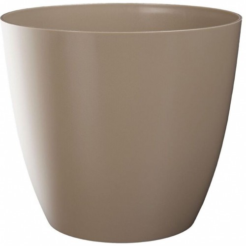 PLASTKON Dekoratívní kvetináč Ella matný 18 cm lesklá taupe