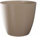 PLASTKON Dekoratívní kvetináč Ella matný 18 cm lesklá taupe