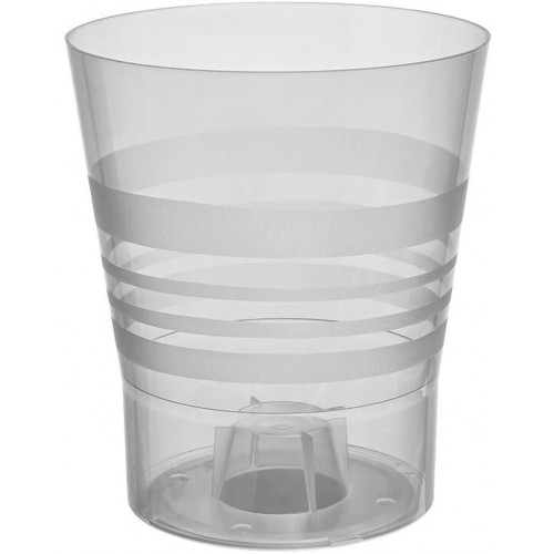 PLASTKON Dekoratívne kvetináč Orchid 13 cm transparentná biela