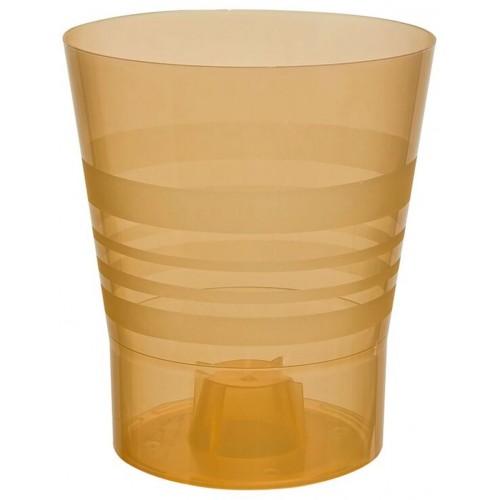 PLASTKON Dekoratívne kvetináč Orchid 15 cm transparentná oranžová