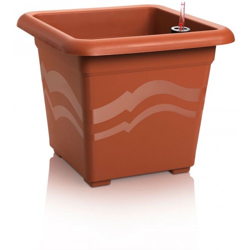 PLASTKON Samozavlažovací hranatý kvetináč Quattro Aqua Pro 50 cm terakota