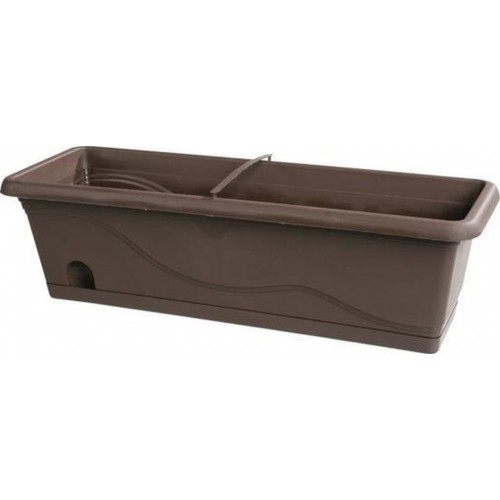 PLASTKON Samozavlažovací truhlík Titanic 60 cm hnědá