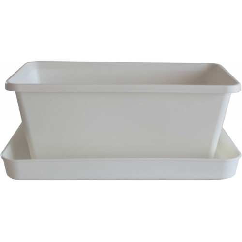 PLASTKON Truhlík Small window box s miskou 20 cm biela PLASTKON Truhlík Small window box s miskou 20 cm biela
