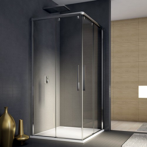 RONAL PLSE2 Pur Light S rohový vstup, 75cm, ľavý, biela / sklo číre PLSE2G0750407