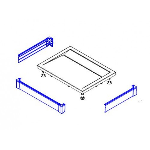 RONAL PWIU ILA tri hliníkové panely 80x100x80 cm pre sprchovú vaničku, chróm PWIU801008050