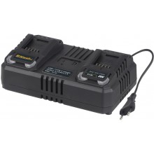 Riwall PRO RAC 420 TWIN – dvojitá rýchlonabíjačka pre akumulátory 20 V (4,5 A) RACC00141